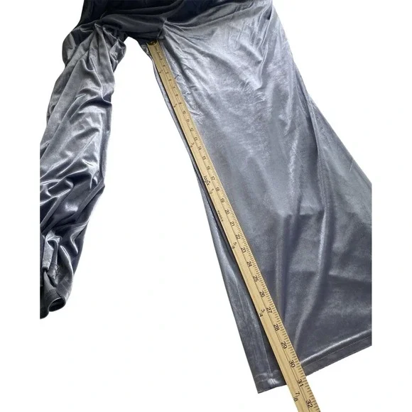 Christian Lacroix Medium Velour Wide Leg Pleated Pants Elastic Waist Light Blue - Picture 11 of 16